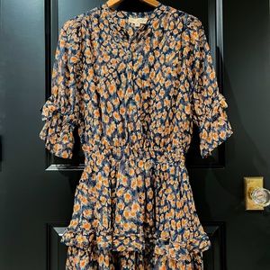 Love Stitch Floral Flared Dress